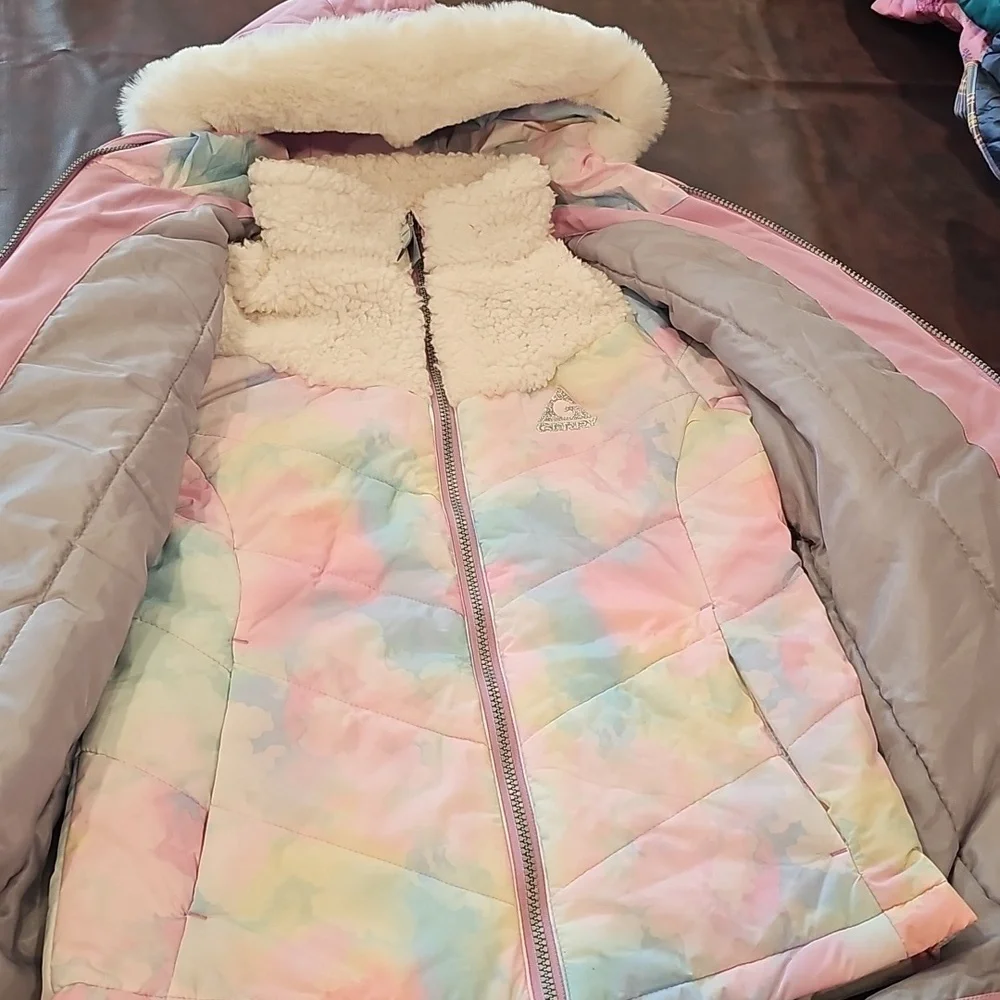 Gerry Youth Girls Systems Jacket - GRAY PINK Sz M 10/12